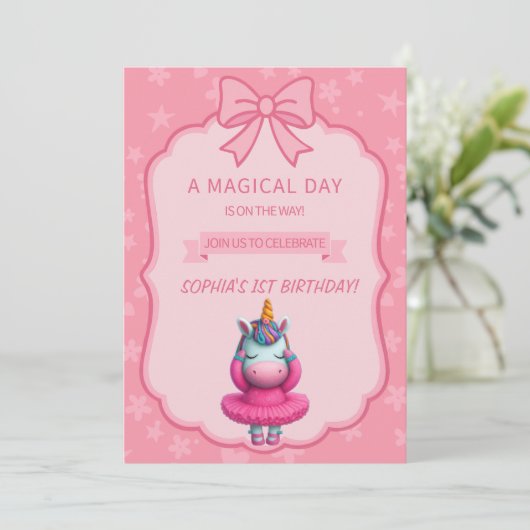 Invitation Danseuse Licorne Rêveuse (Debout devant)