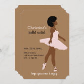 Invitation Danseuse noire afro cheveux ballet récital  (Devant / Derrière)
