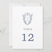 Invitation DAPHNE Bleu Bleu Botanique Mariage Numéros de tabl (Devant)