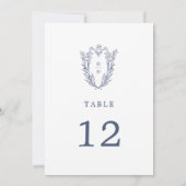 Invitation DAPHNE Bleu Bleu Botanique Mariage Numéros de tabl (Dos)