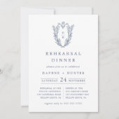 Invitation DAPHNE Bleu Bleu Élégant Dîner De Répétition Simpl (Devant)