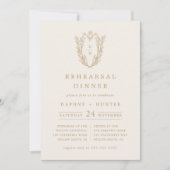Invitation DAPHNE Crème Minimale Or Simple Répétition Dîner (Devant)