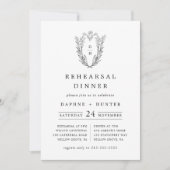 Invitation DAPHNE Noir Blanc Minimaliste Dîner de répétition (Devant)