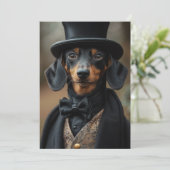 Invitation Dapper Dachshund dans l'élégante cour victorienne (Debout devant)
