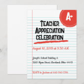 Invitation d'appréciation des enseignants sur papi (Devant / Derrière)