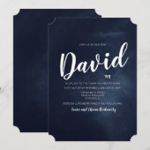 Invitation d'aquarelle Bar Mitzvah (Devant / Derrière)