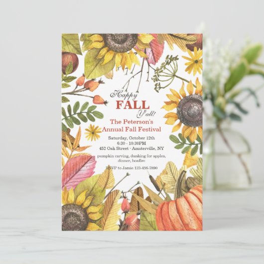 Invitation d'aquarelle d'automne (Debout devant)