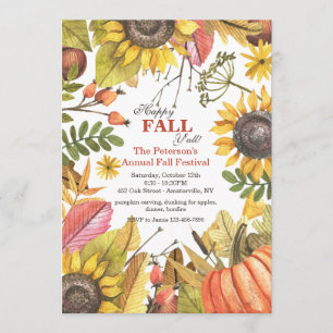 Invitation d'aquarelle d'automne