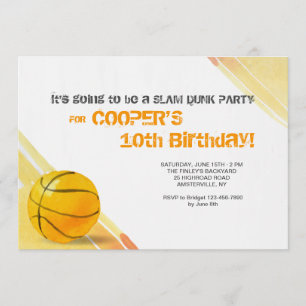 Invitation d'aquarelle de basket-ball