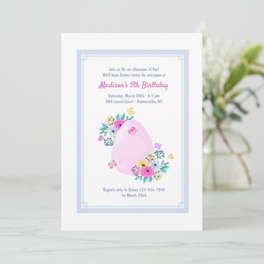 Invitation d'aquarelle d'oeuf de pâques (Debout devant)