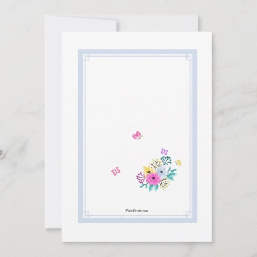 Invitation d'aquarelle d'oeuf de pâques (Dos)