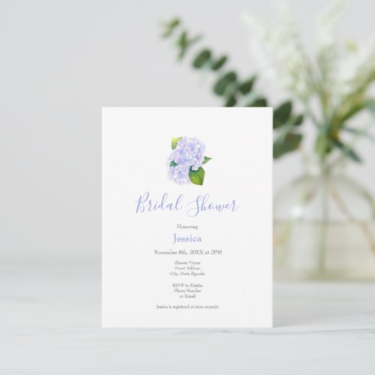 Invitation d'aquarelle Hydrangeas (Debout devant)