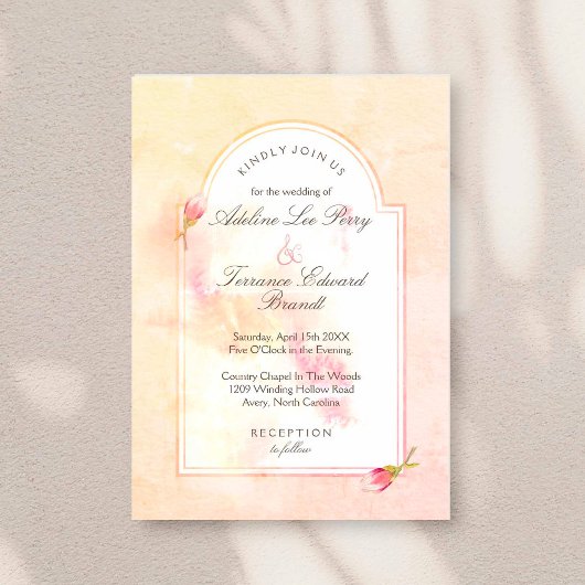 Invitation d'aquarelle Magnolia Sunrise Arch