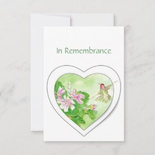 Invitation d'aquarelle Memorial Hummingbird