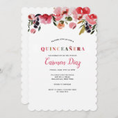 Invitation d'aquarelle Quinceañera (Devant / Derrière)