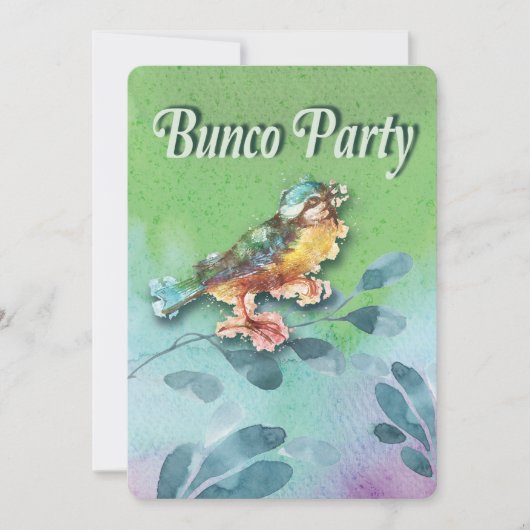 Invitation d'aquarelle Spring Bird Bunco Party (Devant)