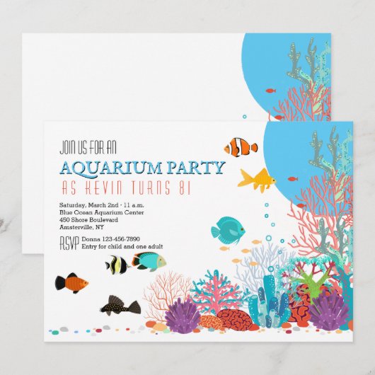 Invitation d'aquarium (Devant / Derrière)