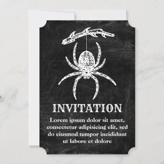 Invitation d'araignée gothique suspendue à une bra (Devant)