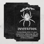 Invitation d'araignée gothique suspendue à une bra (Devant / Derrière)