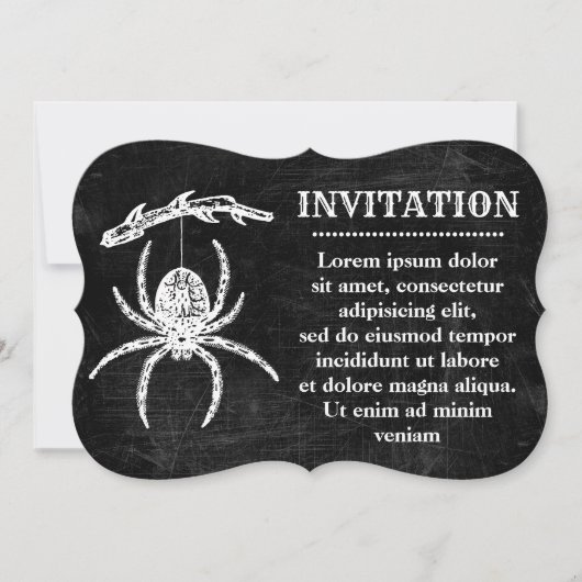 Invitation d'araignée gothique suspendue à une bra (Devant)