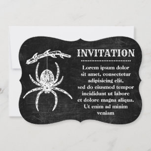 Invitation d'araignée gothique suspendue à une bra