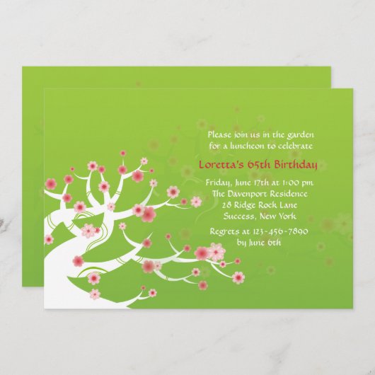 Invitation d'arbre de Bonsai (Devant / Derrière)