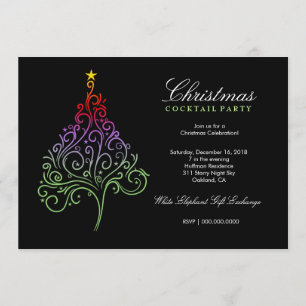invitation d'arbre de Noël 311-Magical coloré