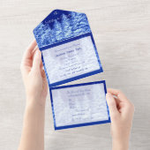 Invitation d'arbre de Noël bleu néon (Déchirure)