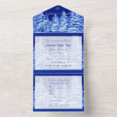 Invitation d'arbre de Noël bleu néon (À l'intérieur)