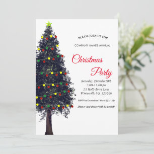 Invitation d'arbre de Noël festif élégant