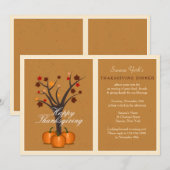 Invitation d'arbre de thanksgiving (Devant / Derrière)