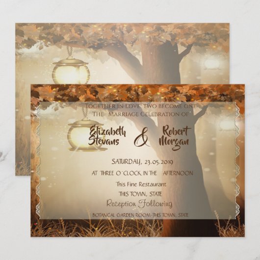 Invitation d'arbre rustique vintage (Devant / Derrière)