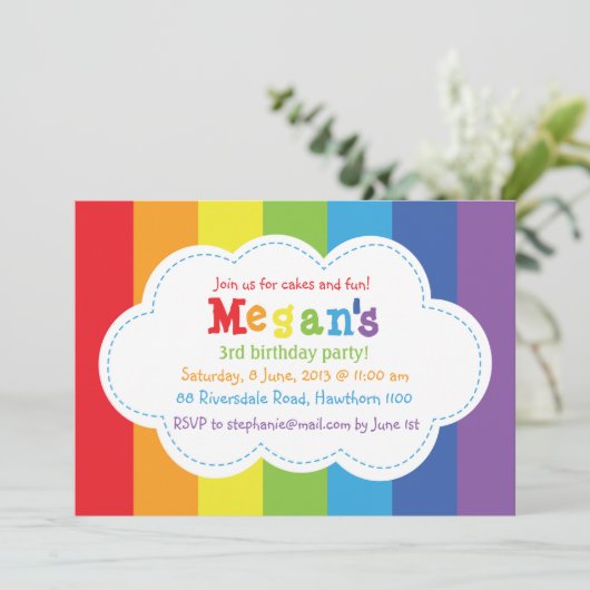 Invitation d'arc-en-ciel/invitation (Debout devant)