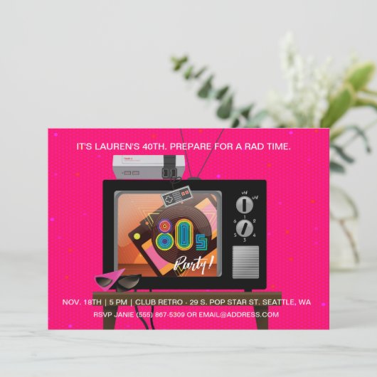 invitation d'arcade de jeu de fête d'anniversaire (Debout devant)