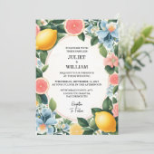 Invitation D'Arch Aliments Fun Fruit Lime Citron Mariage (Debout devant)