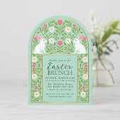 Invitation d'arch de brunch de Pâques d'art folklo (Debout devant)