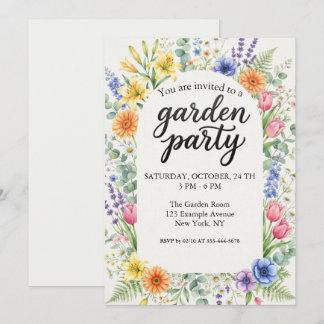 Invitation d'arche de fête de jardin de fleurs sau