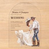 Invitation d'arche de mariage de ranch occidental (Recto)