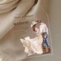 Invitation d'arche de mariage de ranch occidental