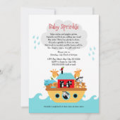 Invitation d'arche de Noah, baby shower (Devant)