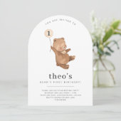 Invitation d'arche pour un premier anniversaire Be (Debout devant)