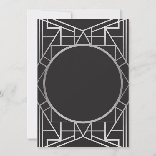 invitation d'argent de Gatsby d'anniversaire d'art (Dos)