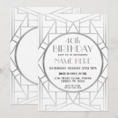 invitation d'argent Gatsby Art déco des années 192 (Devant / Derrière)