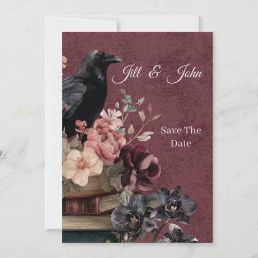 Invitation Dark Academia Goth Save the Date (Devant)