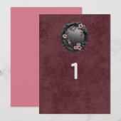 Invitation Dark Academia Goth Wedding Table Numbers (Devant / Derrière)