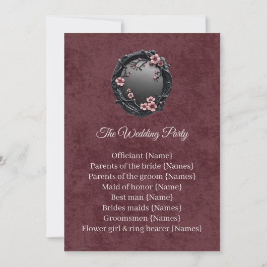 Invitation Dark Academia Gothic Mirror Procession Card (Devant)