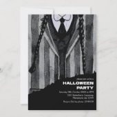 Invitation Dark Academia Gothic Schoolgirl Halloween Party (Devant)