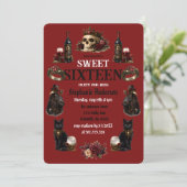 Invitation Dark Academia gothique Sweet 16 (Debout devant)
