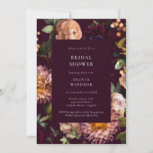 Invitation Dark and Moody Burgundy Floral Bridal Shower (Devant)