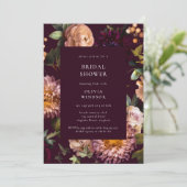 Invitation Dark and Moody Burgundy Floral Bridal Shower (Debout devant)